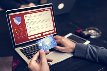 Wall Mural - firewall popup for security cybercrime protection