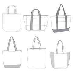 vector template of tote bags