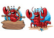 lobster cartoon set