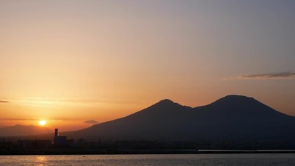 Poster - sunrise in the Gulf of Naples with Vesuvius in the background