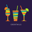 Illustration for bar menu alcoholic cocktail. Vector drawing of a Drink.