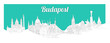 BUDAPEST city hand drawing panoramic sketch illustration