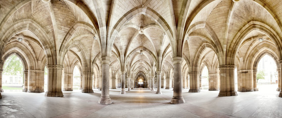glasgow university cloisters panorama