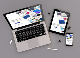 Wall Mural - responsive design website builder zenith view