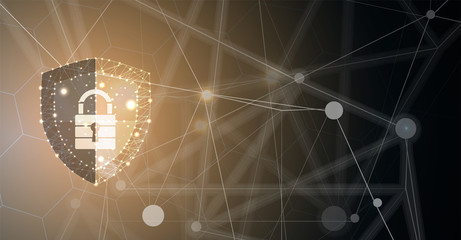 Technology security concept. Modern safety digital background