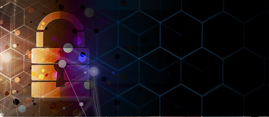 Technology security concept. Modern safety digital background