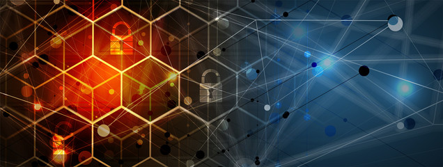 Technology security concept. Modern safety digital background