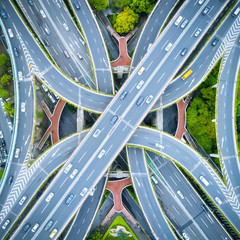 Canvas Print - aerial view of city interchange