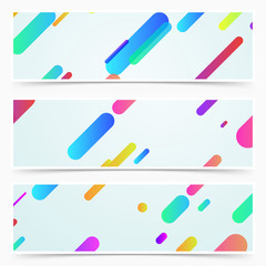 Wall Mural - Bright fluid gradient color pattern header collection