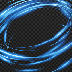 Wall Mural - Futuristic speed light hi-tech transparent orbital frame over checkered background