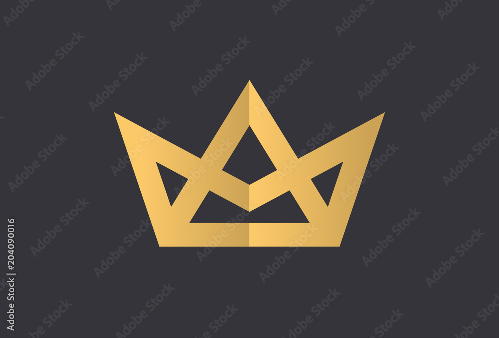 Geometric Vintage Creative Crown abstract Logo design vector template ...