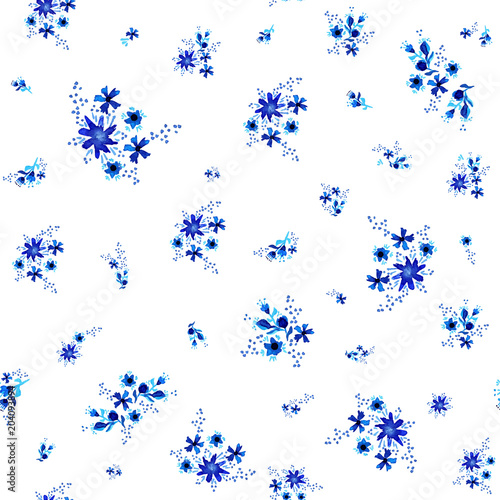 Láminas Floral spring watercolor background pattern