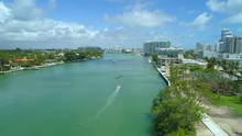 Aerial Drone Footage Miami Beach Indian Creek Canal