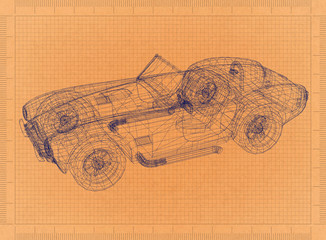 Classic Car - Retro Blueprint