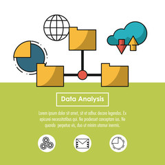 Sticker - Data analysis infographic concept with elements vector illustration graphic design