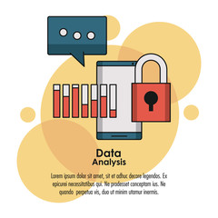 Sticker - Data analysis infographic concept with elements vector illustration graphic design