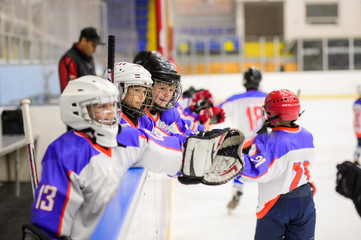 Kids ice hockey.