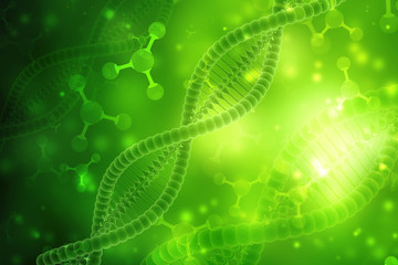 3d render of dna structure, medical abstract background