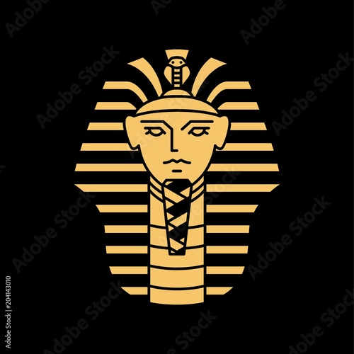 Fotografía pharaoh vector logo artwork line gold black illustration