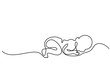 © Valenty - Continuous line drawing. Cute baby is lying on the white background. Vector illustration. Concept for logo, card, banner, poster, flyer