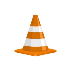 Sticker - Forbidden cone icon. Flat illustration of forbidden cone vector icon for web