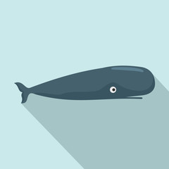 Sticker - Whale icon. Flat illustration of whale vector icon for web design