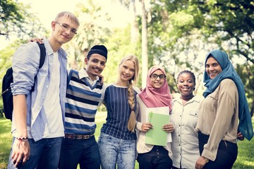 Wall Mural - A group of diverse teenagers