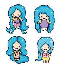 Sticker - Pixel art cute girl