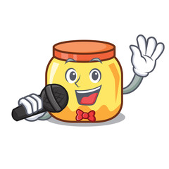 Poster - Singing cream jar mascot cartoon