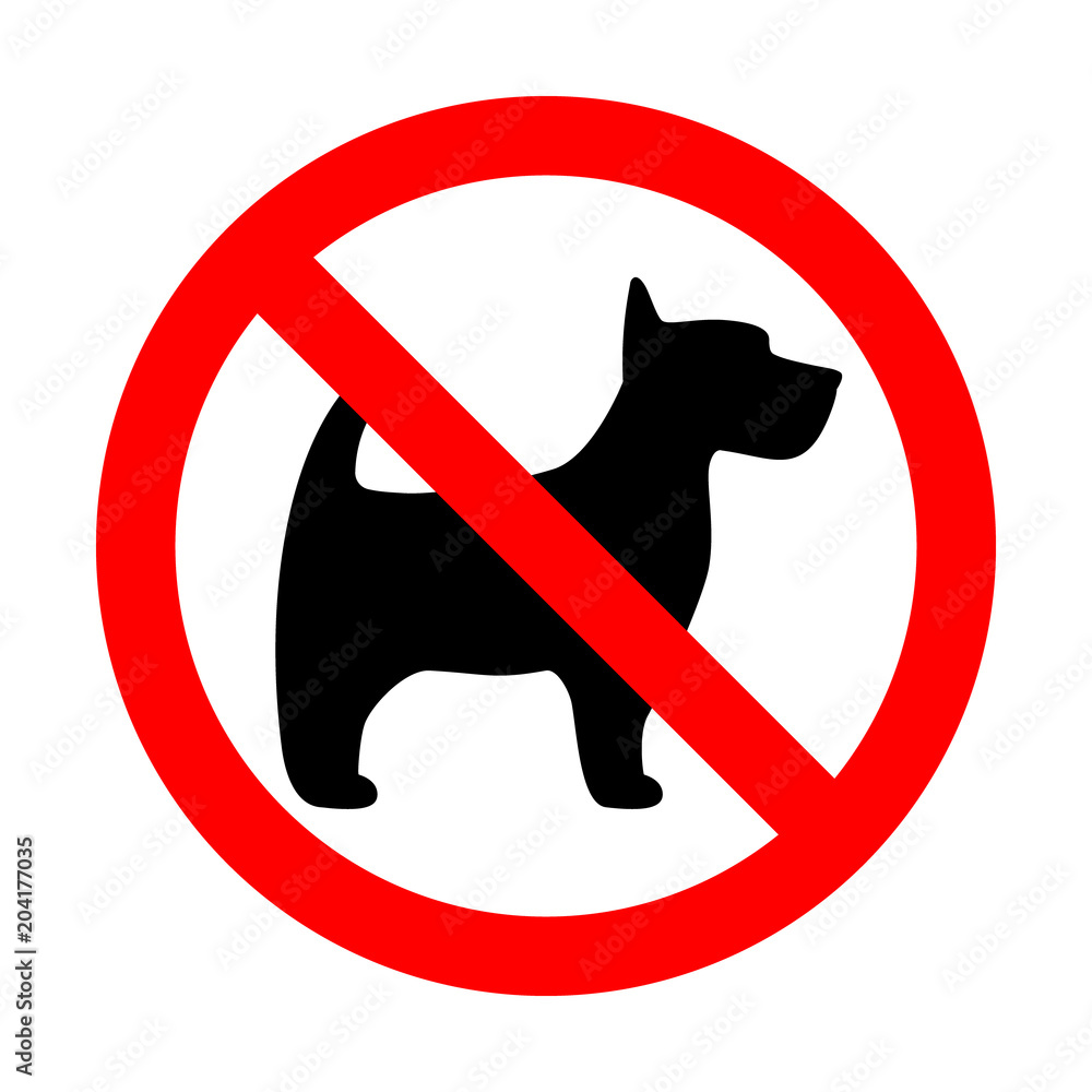 Prohibition sign stop dog simple icon label Stock Vector | Adobe Stock