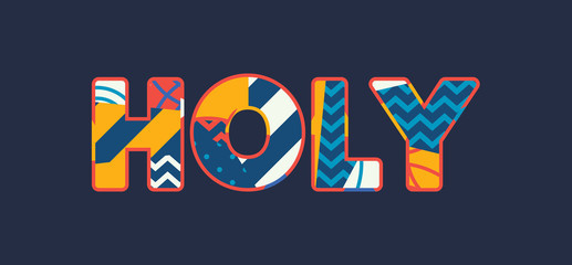 Sticker - Holy Concept Word Art Illustration