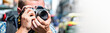 Tourist photographer taking photo in Khao san road Bangkok, Thailand