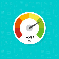 Wall Mural - speedometer vector icon isolated, flat simple time dial illustration indicating high speed