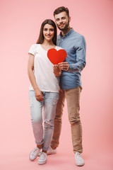 Sticker - Full length portrait of a happy young couple