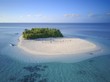 © imageBROKER - Uninhabited island for day trips with palm trees, bushes, sandy beach all around, offshore coral reef, Ari atoll, Indian Ocean, Maldives, Asia