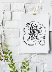 Sticker - Hand lettering poster on the white wall