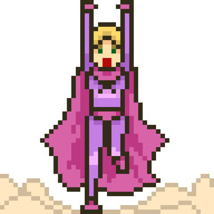 vector pixel art heroine