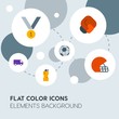 © djvectors - transports, science, sports flat vector icons and elements background with circle bubbles networks.Multipurpose use on websites, presentations, brochures and more