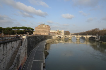  Castel Sant`Angelo; reflection; sky; waterway; body of water