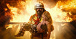 Feuerwehrmann rettet Kind - Panorama