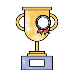 Sticker - trophy rosette win medal triumph vector illustration drawing