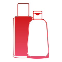 Wall Mural - shampoo bottle body care product vector illustration red design