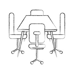 Poster - office chairs with desk isolated icon vector illustration design