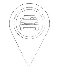 Canvas Print - car transport pointer gps navigation location image vector illustration sketch