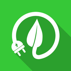 Aufkleber - Green eco concept illustration of plug and leaf