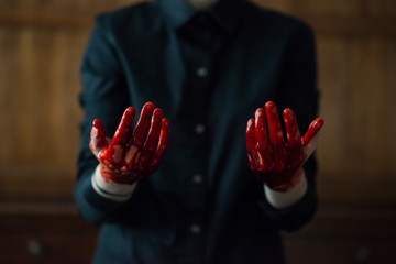 Fototapeta bloody woman hands 