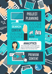 Fototapete - Project planning internet search vector poster