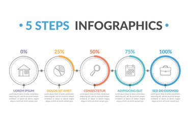 Wall Mural - 5 Steps Infographics