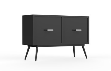 Wall Mural - cabinet furniture mock up on isolated white background, 3d illustration