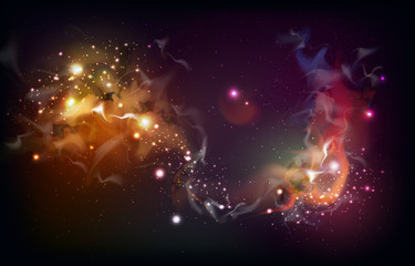 Wall Mural - Abstract open space background. Starfield, universe, nebula in galaxy. Vector illustration